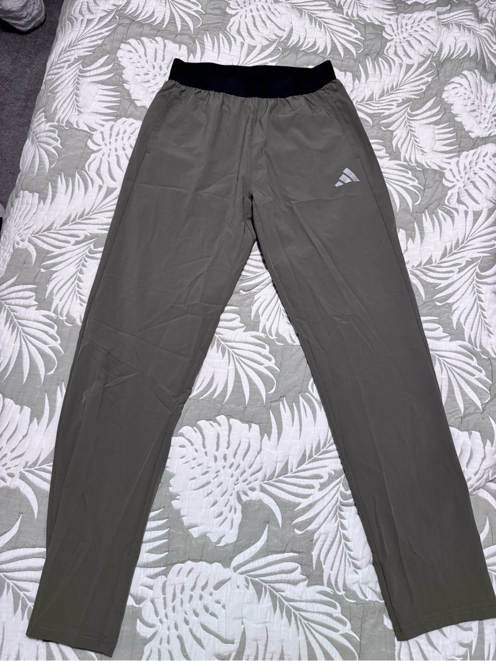 adidas unisex Olive lightweight Pants with Black Waistband